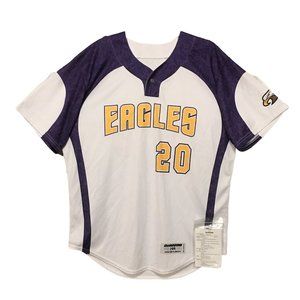 DeMarini D200 Men's Baseball Jersey Pro Fusion Eagles White Purple Size 44 NWT